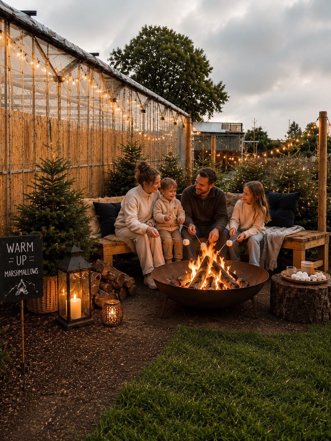 Sfeerimpressie van samenkomen in de winterse buitenhoek